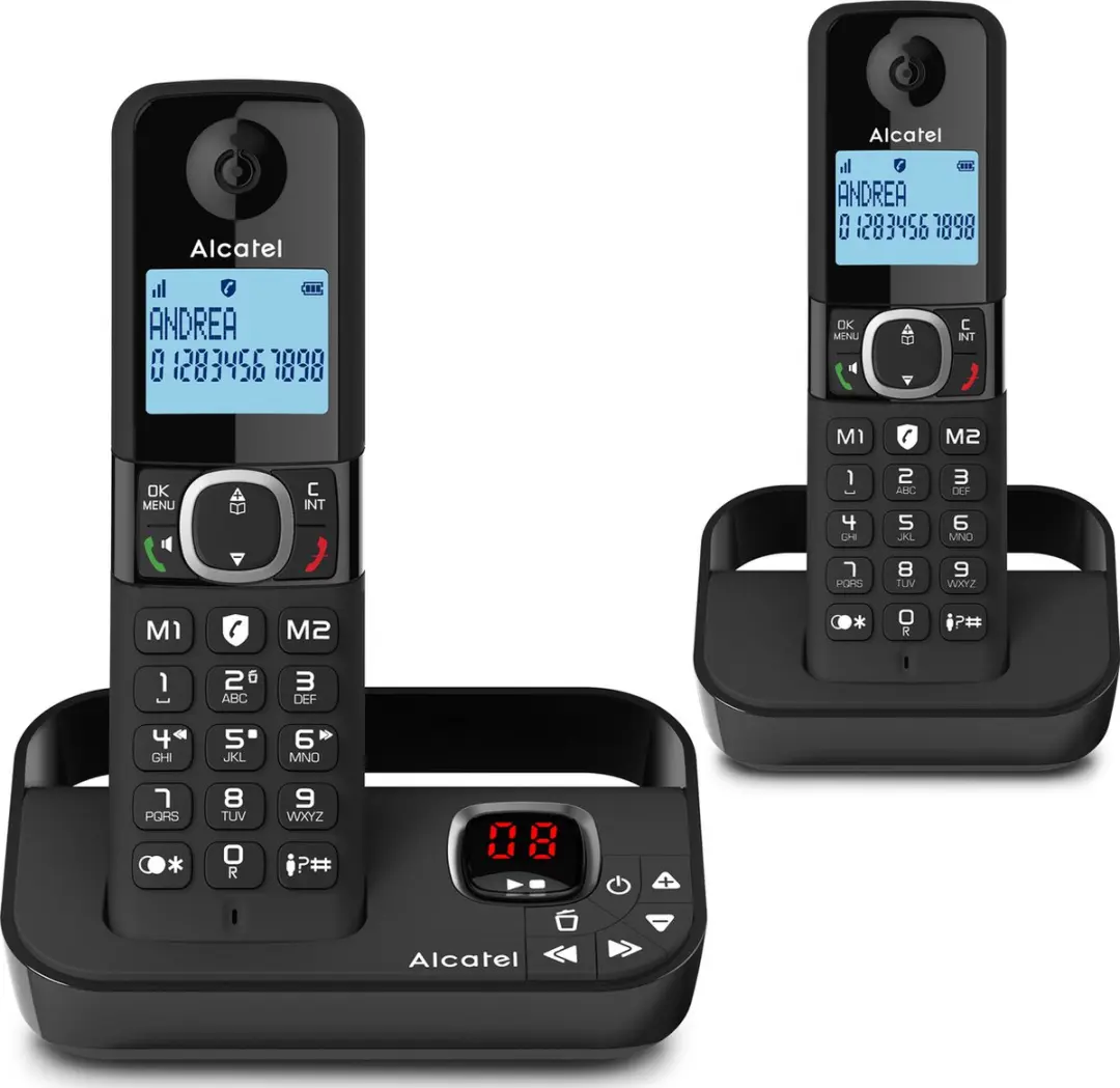 Alcatel F860 Duo, DECT-telefoon, Draadloze handset, Luidspreker, 100 entries, Nu