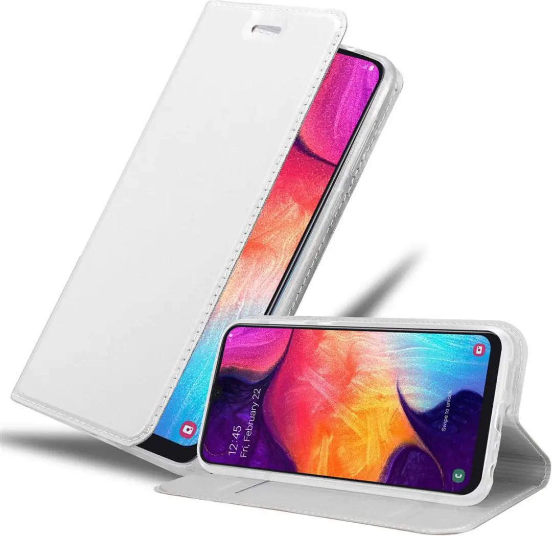Cadorabo Hoesje geschikt voor Samsung Galaxy A50 4G / A50s / A30s in CLASSY ZILV