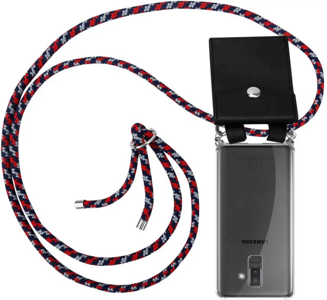 Cadorabo Hoesje geschikt voor Samsung Galaxy J8 2018 in ROOD BLAUW WIT