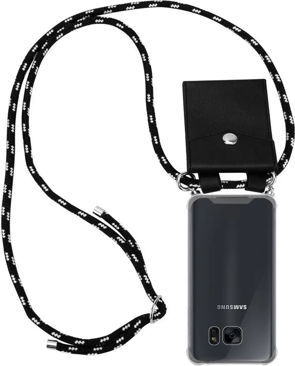 Cadorabo Hoesje geschikt voor Samsung Galaxy S7 in ZWART ZILVER