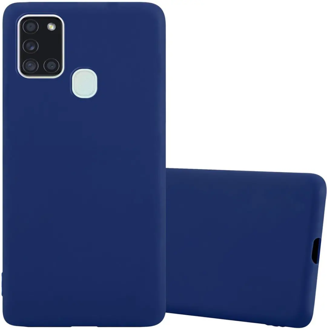 Cadorabo Hoesje geschikt voor Samsung Galaxy A21s in CANDY DONKER BLAUW