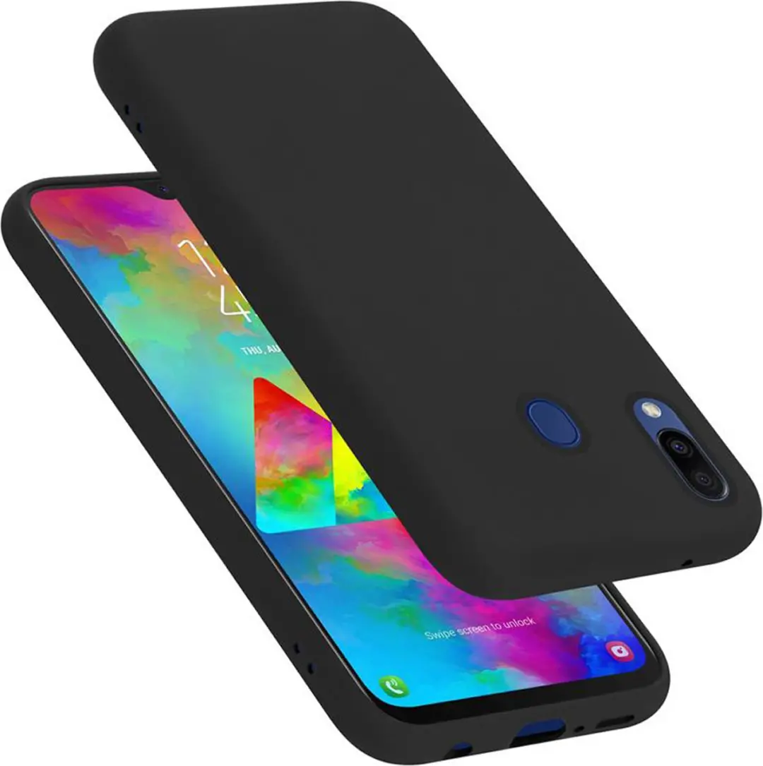 Cadorabo Hoesje geschikt voor Samsung Galaxy M20 in LIQUID ZWART