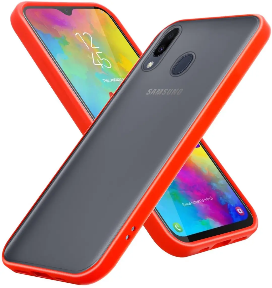 Cadorabo Hoesje geschikt voor Samsung Galaxy M20 in Mat Rood