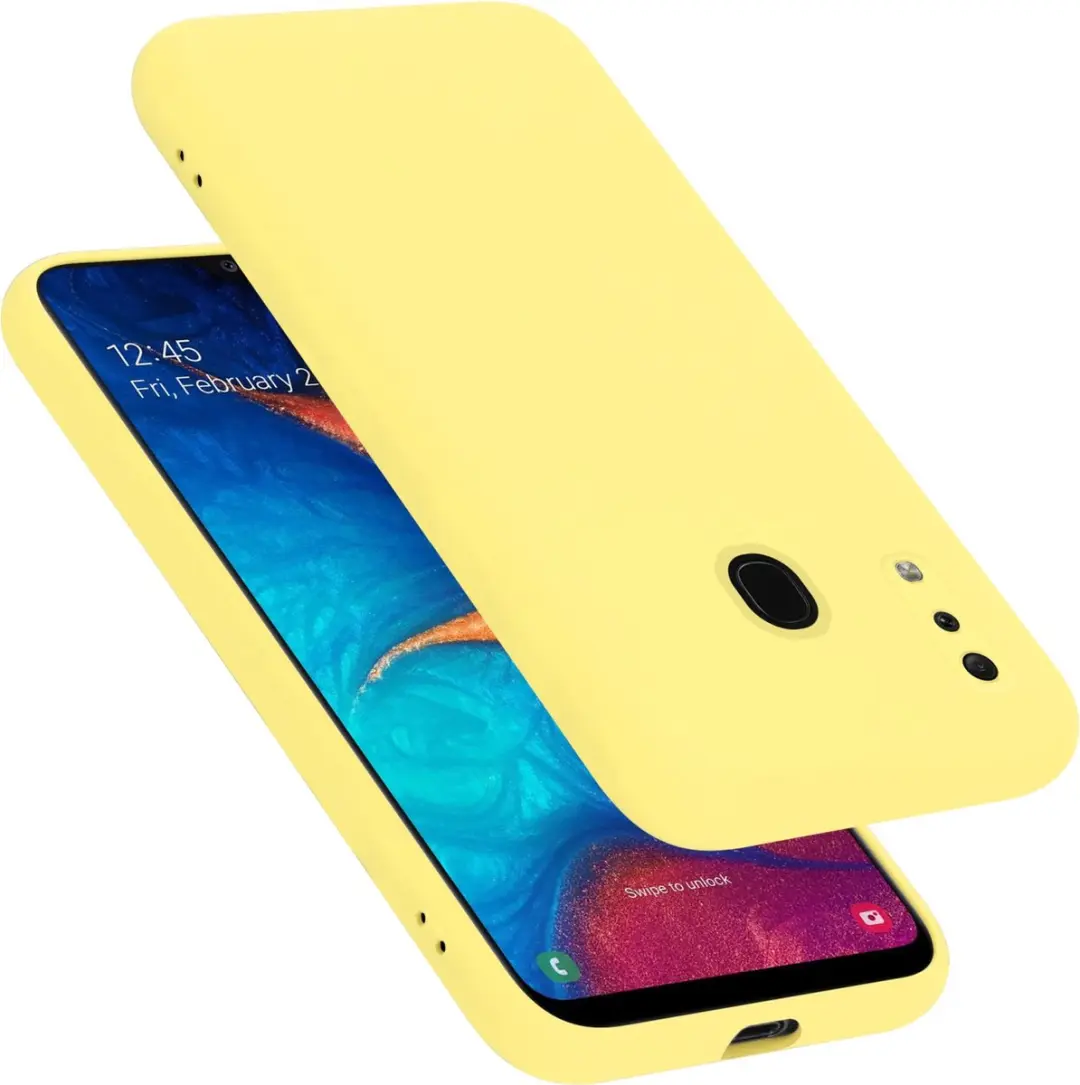 Cadorabo Hoesje geschikt voor Samsung Galaxy A20 / A30 / M10s in LIQUID GEEL