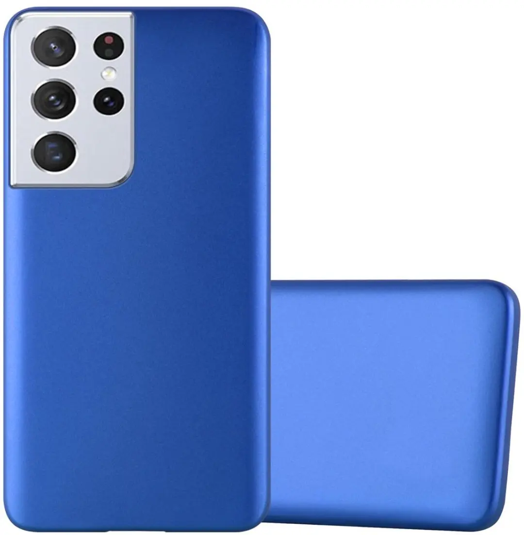 Cadorabo Hoesje geschikt voor Samsung Galaxy S21 ULTRA in METAAL BLAUW