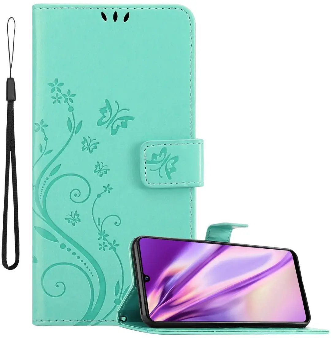 Cadorabo Hoesje geschikt voor Samsung Galaxy A42 5G / M42 5G in BLOEMEN TURKOOIS