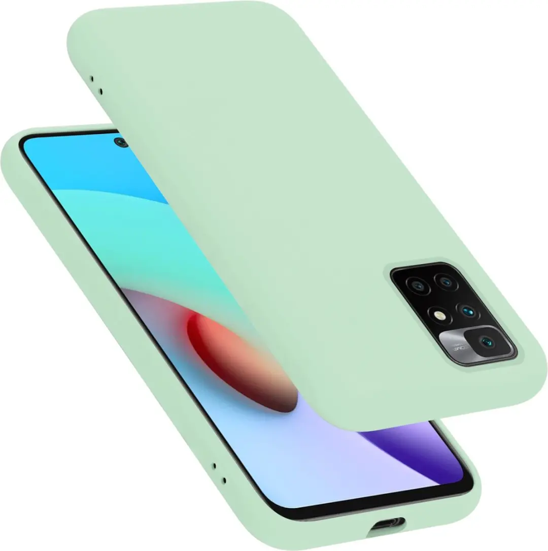 Cadorabo Hoesje geschikt voor Xiaomi RedMi 10 in LIQUID LICHT GROEN