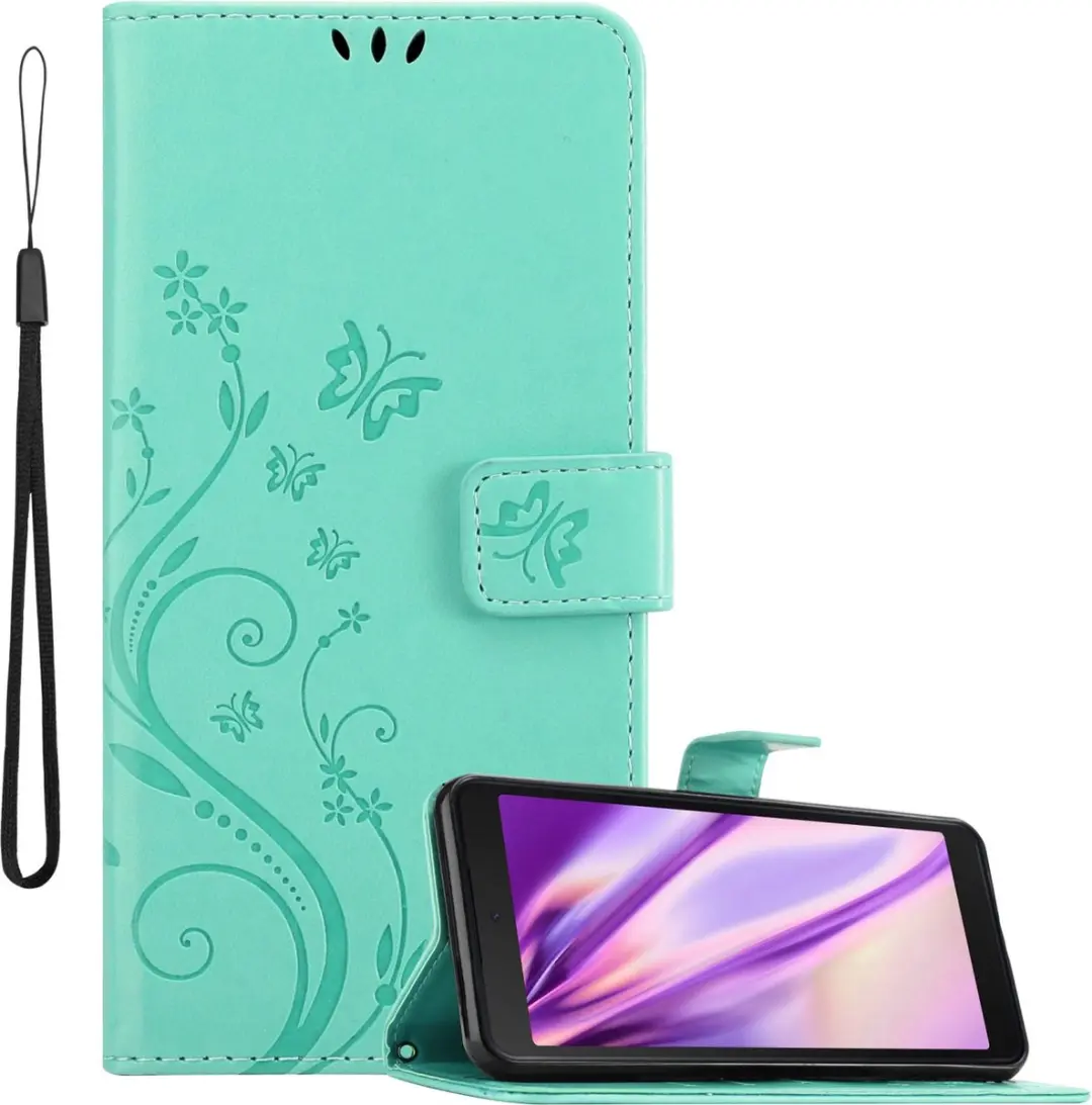 Cadorabo Hoesje geschikt voor Samsung Galaxy XCover 5 in BLOEMEN TURKOOIS