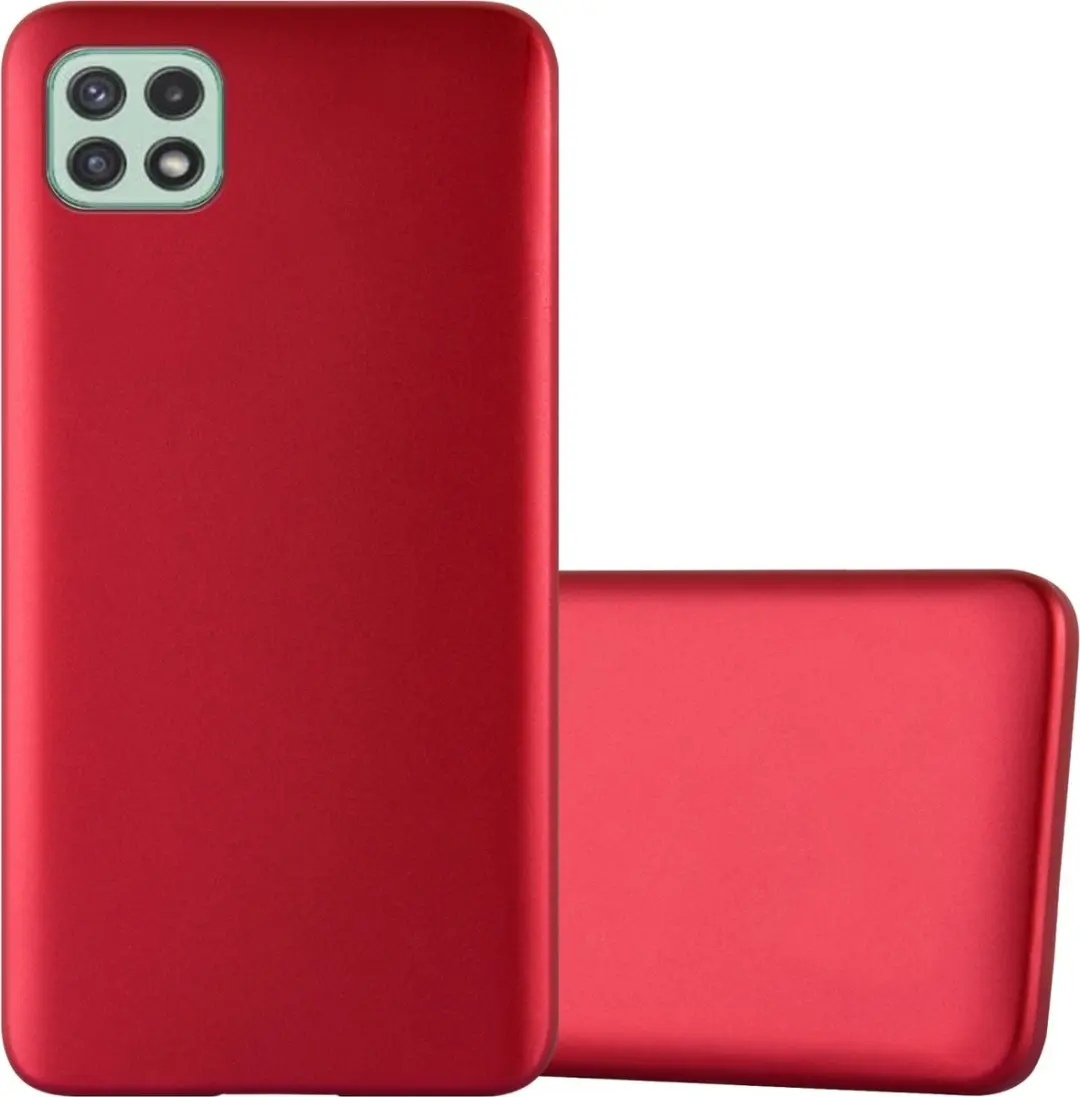 Cadorabo Hoesje geschikt voor Samsung Galaxy A22 5G in METALLIC ROOD