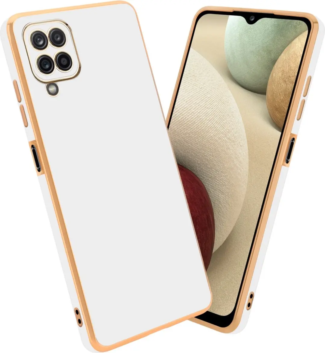 Cadorabo Hoesje geschikt voor Samsung Galaxy A12 / M12 in Glossy Wit