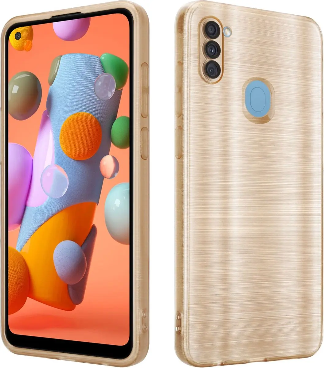 Cadorabo Hoesje geschikt voor Samsung Galaxy A11 / M11 in Brushed Goud
