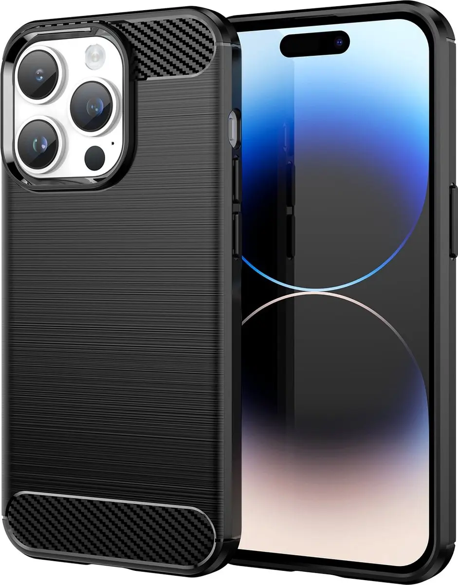 Cadorabo Hoesje geschikt voor Apple iPhone 14 PRO in Brushed Zwart