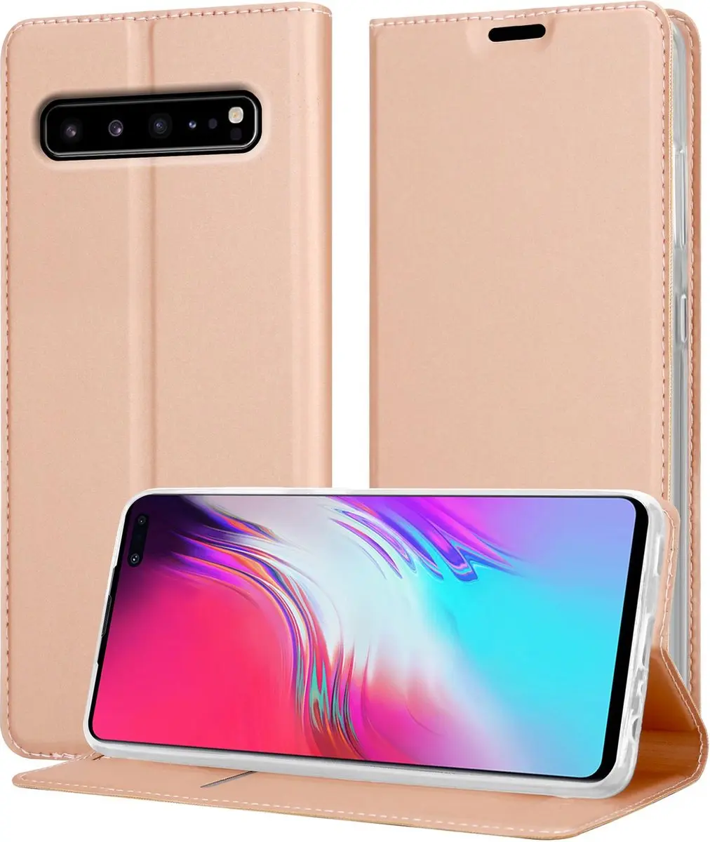 Cadorabo Hoesje geschikt voor Samsung Galaxy S10 5G in CLASSY ROSE GOUD