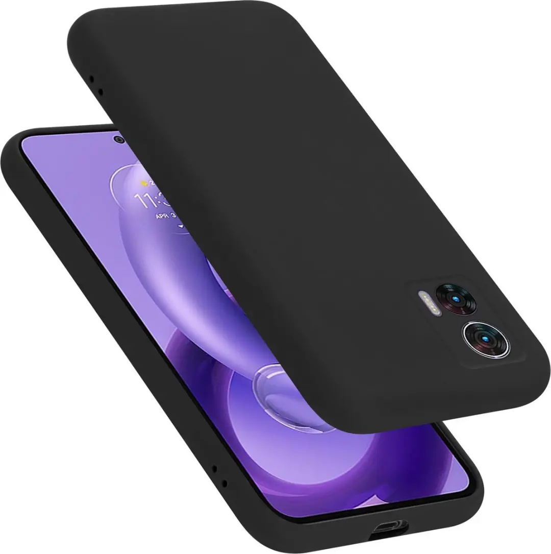 Cadorabo Hoesje geschikt voor Motorola EDGE 30 NEO in LIQUID ZWART