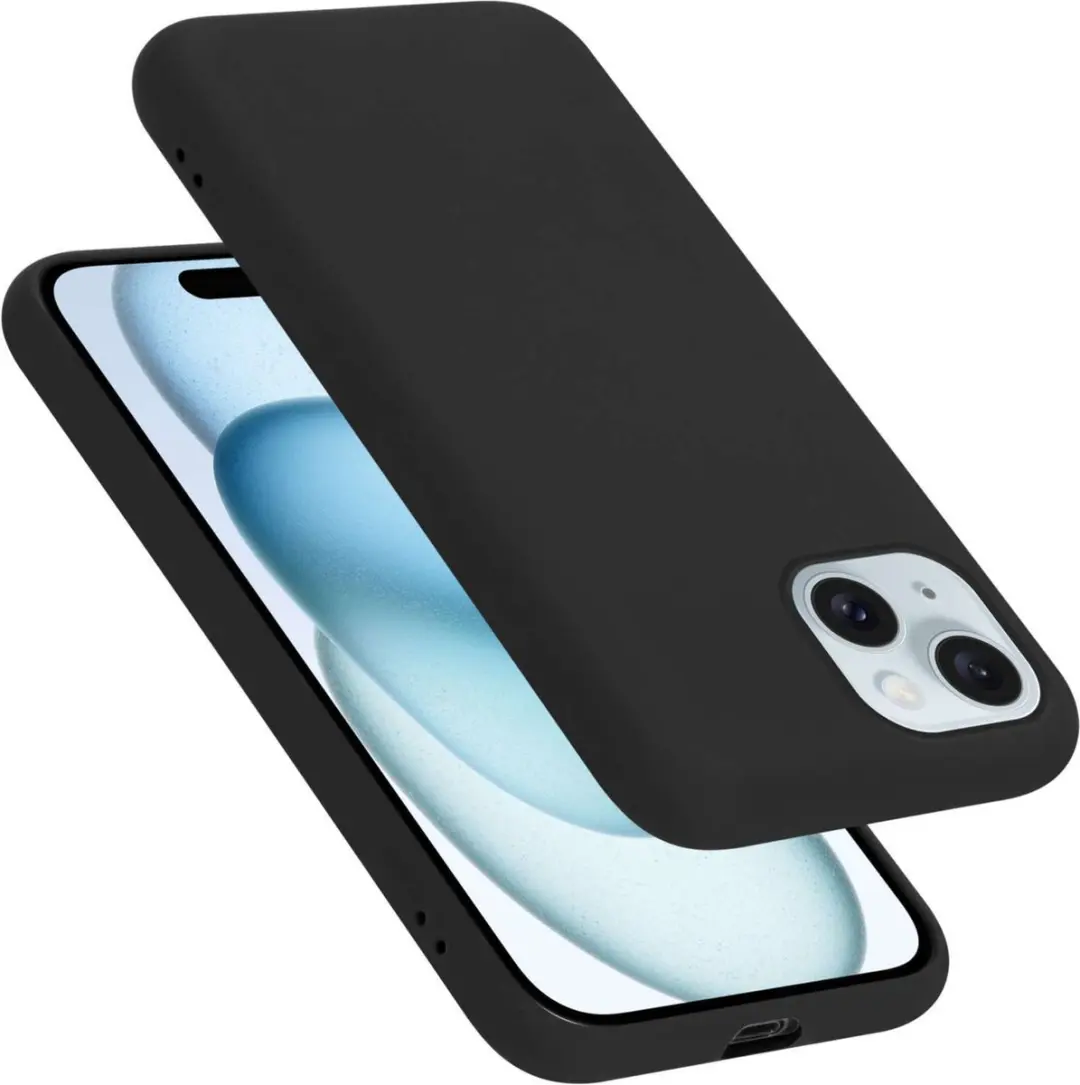 Cadorabo Hoesje geschikt voor Apple iPhone 15 in LIQUID ZWART