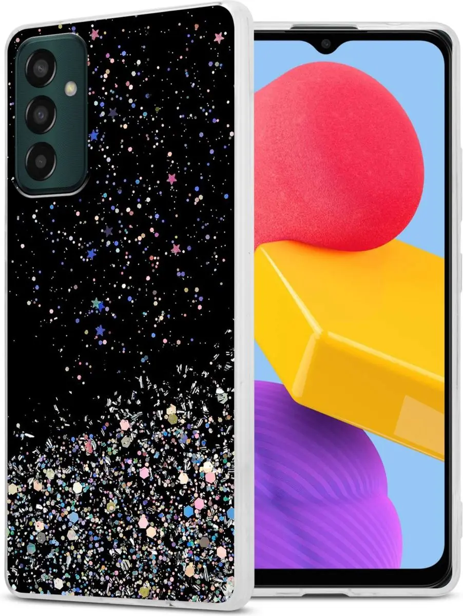 Cadorabo Hoesje geschikt voor Samsung Galaxy M13 4G in Zwart met Glitter