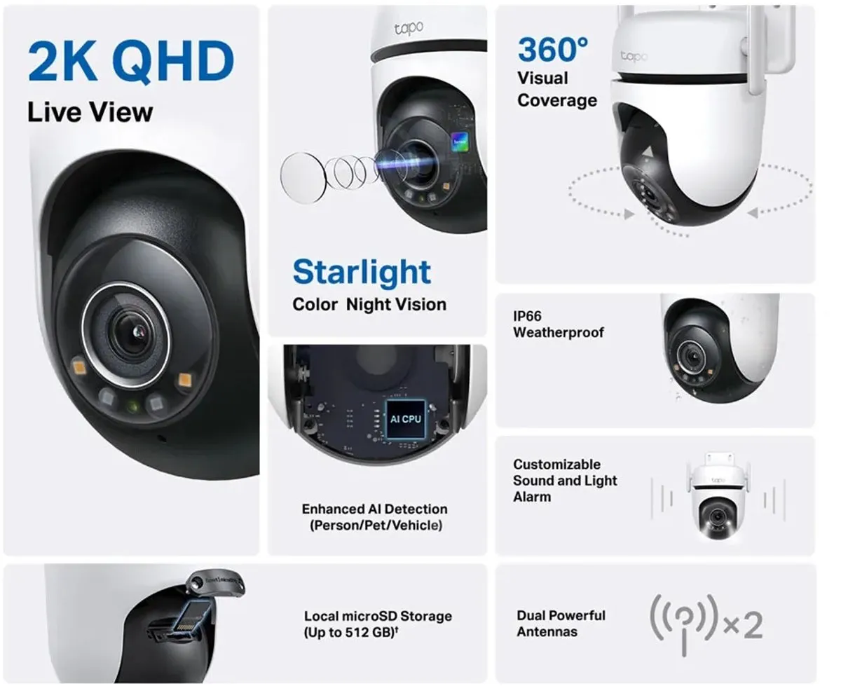 TP-Link Tapo C520WS Buitencamera - 2.5K QHD - IP66