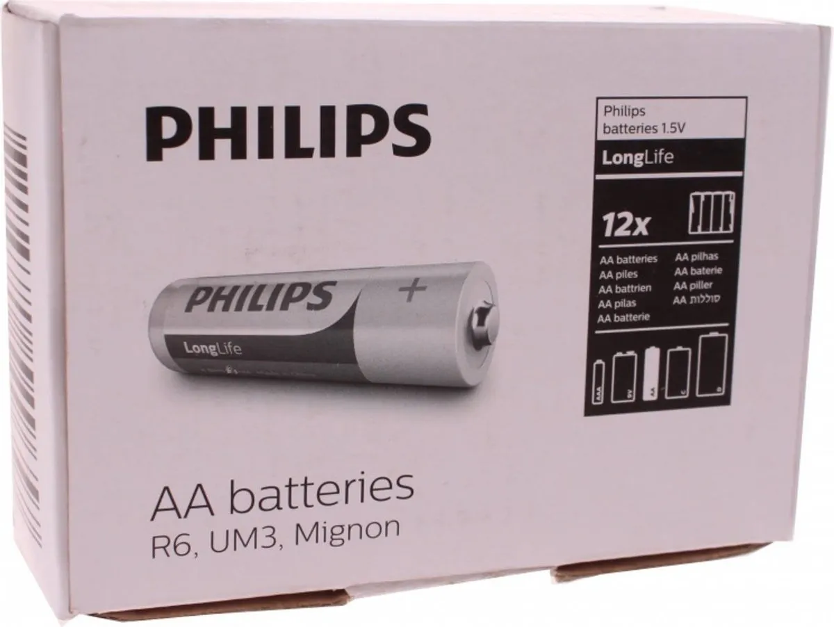 Philips AA LongLife Batterijen 1400mAh - 48 Stuks
