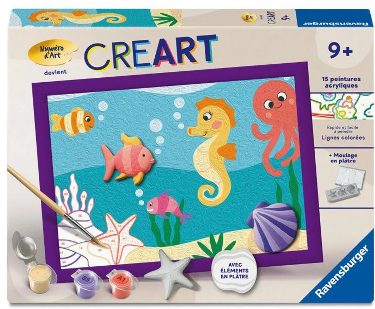 Ravensburger CreArt Oceaan Gips Editie Schilderen op nummer 18x24cm