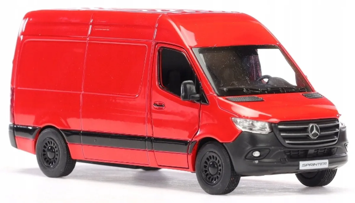Mercedes-Benz Sprinter Bestelwagen 1:48 - Metaal - Rood/Zwart