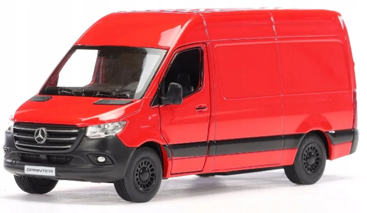 Mercedes-Benz Sprinter Bestelwagen 1:48 - Metaal - Rood/Zwart