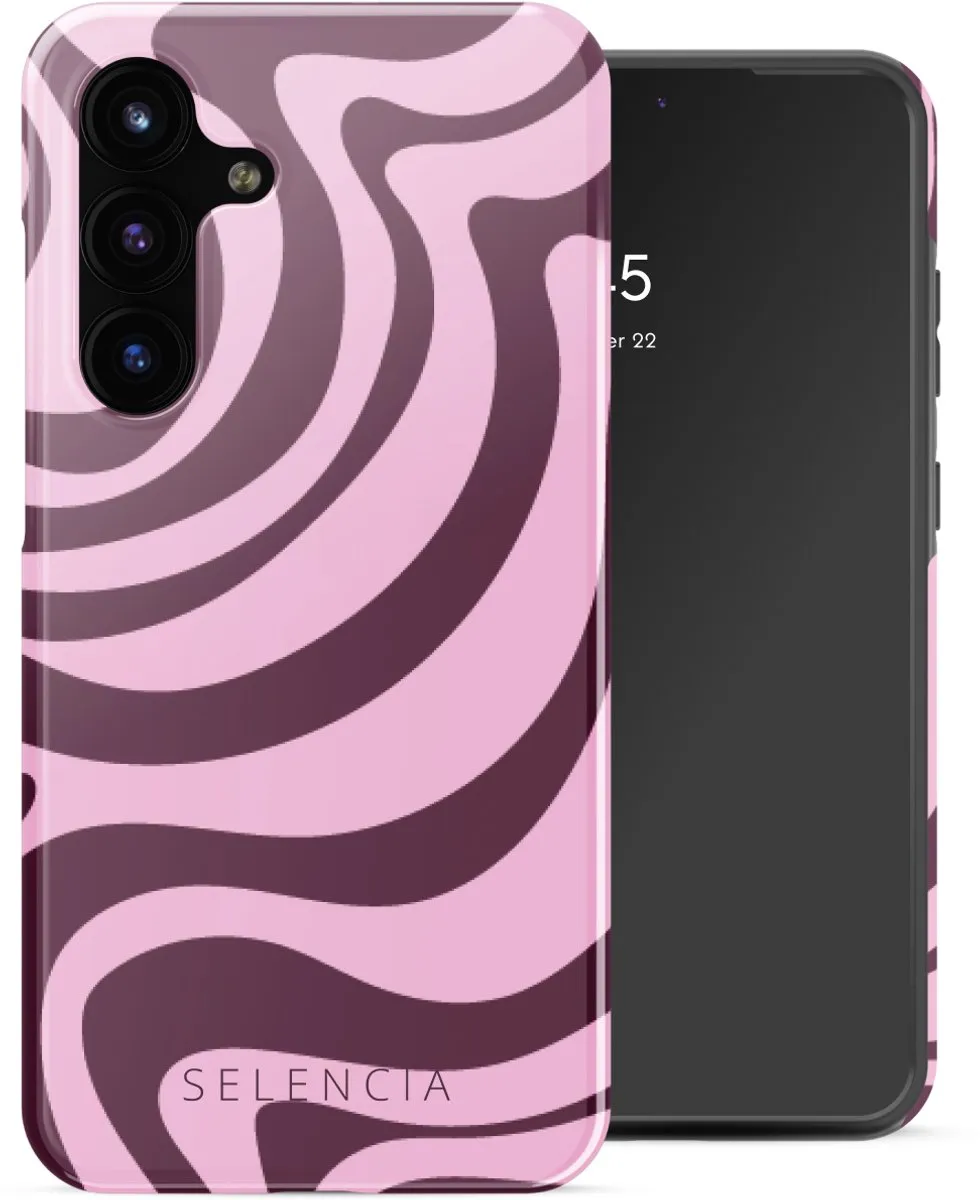 Selencia Hoesje Samsung Galaxy S25 FE Wavy Swirl Pink Plum