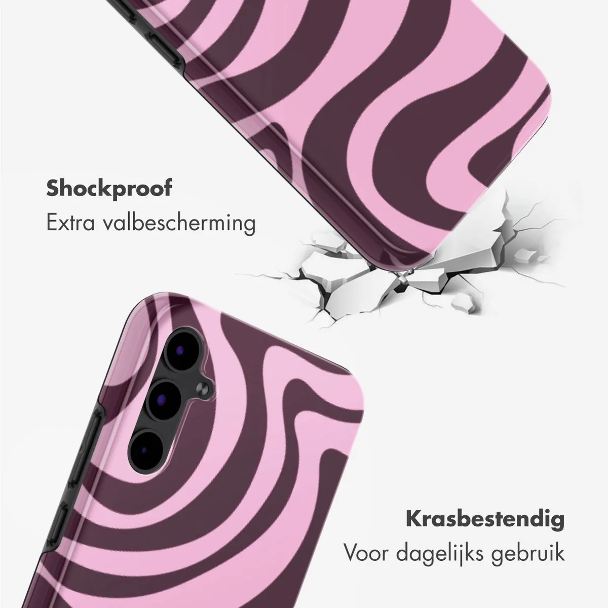Selencia Hoesje Samsung Galaxy S25 FE Wavy Swirl Pink Plum