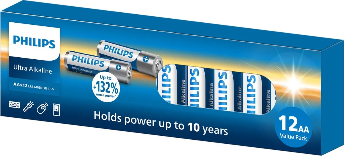 Philips Ultra Alkaline AA LR06 Batterijen