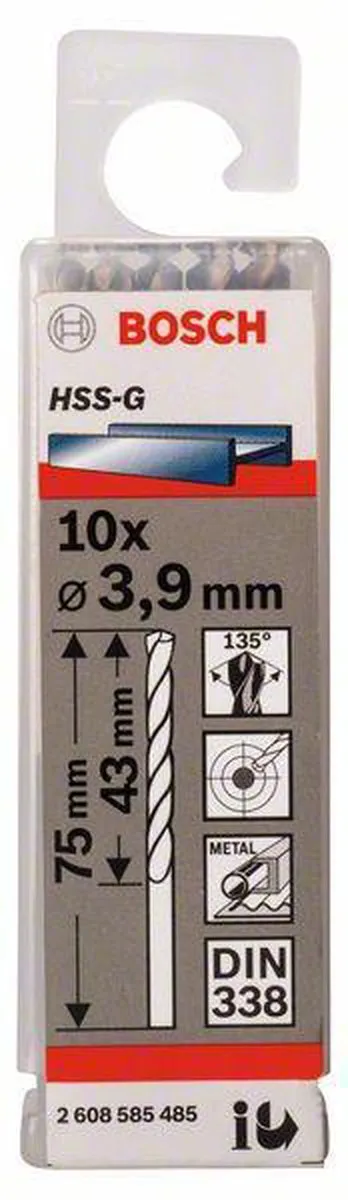 Bosch Professional ST. LINE 3.9mm HSS-G Boor - 10 Stuks