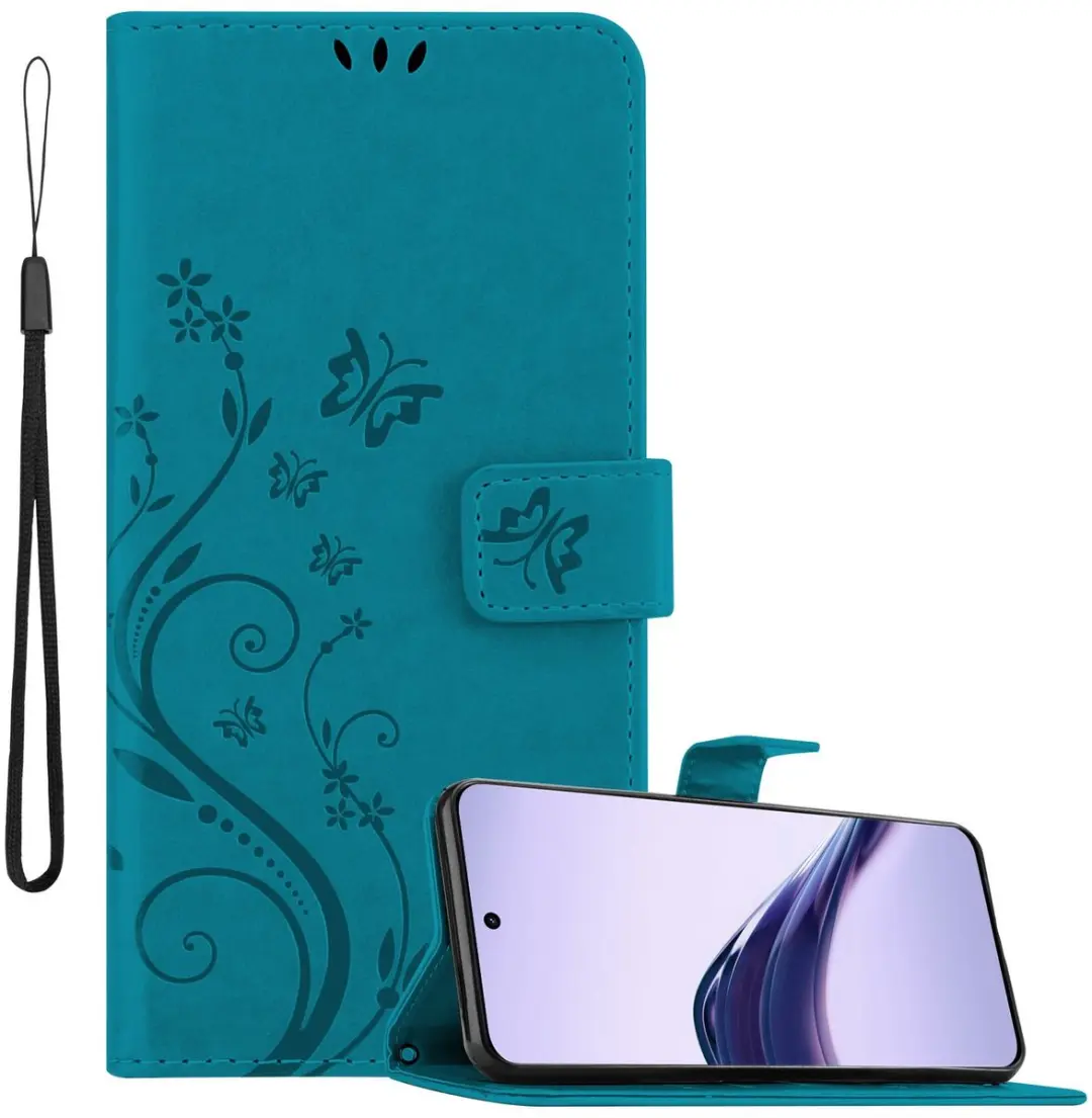 Cadorabo Hoesje geschikt voor Realme 13 Pro 5G in BLOEMEN BLAUW