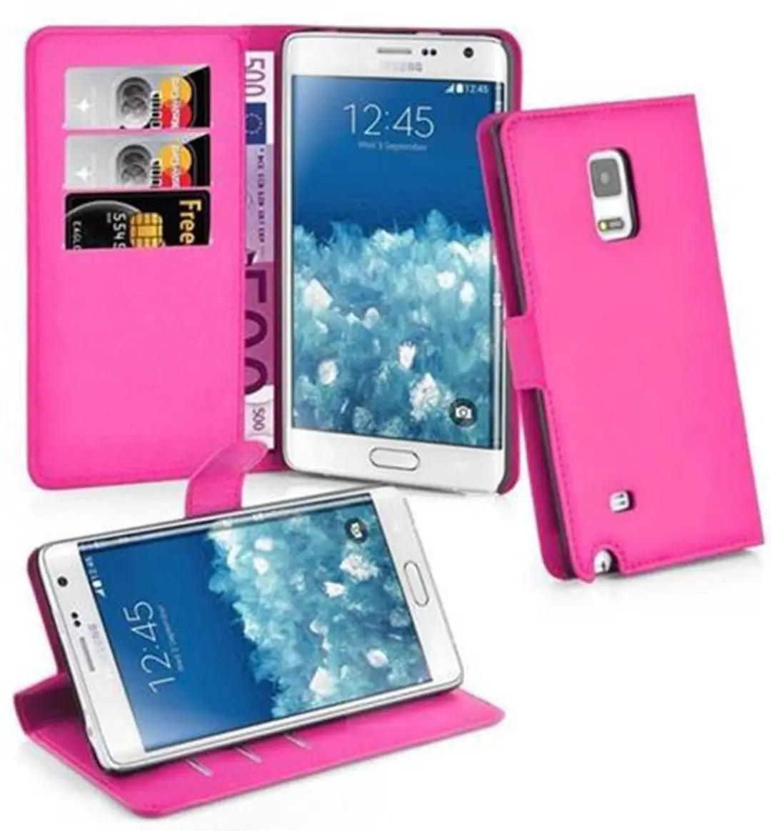 Cadorabo Hoesje geschikt voor Samsung Galaxy NOTE EDGE in KERSEN ROZE