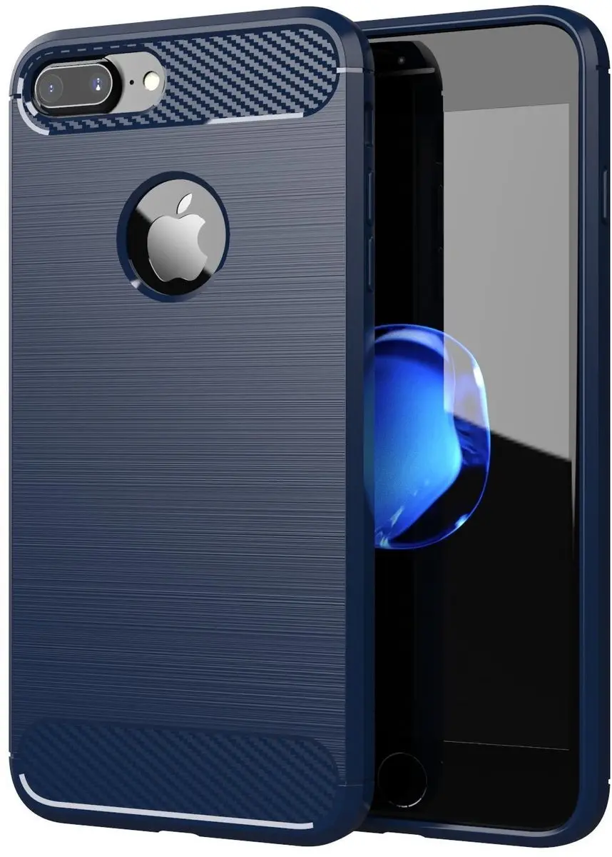 Cadorabo Hoesje geschikt voor Apple iPhone 7 PLUS / 7S PLUS in BRUSHED BLAUW