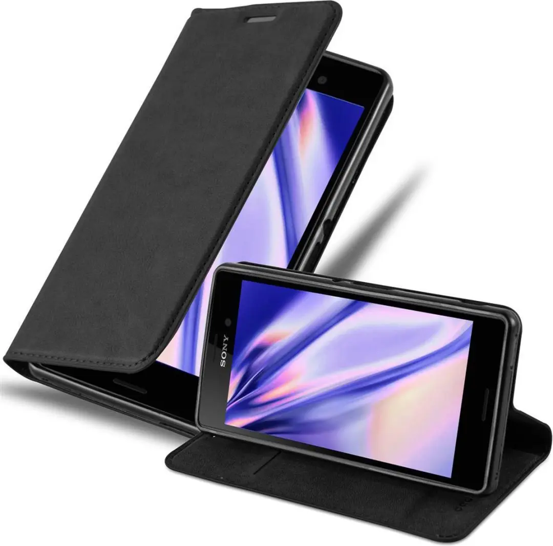 Cadorabo Hoesje geschikt voor Sony Xperia M4 AQUA in ZWARTE NACHT