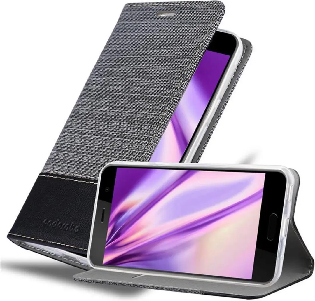 Cadorabo Hoesje geschikt voor HTC U PLAY in GRIJS ZWART