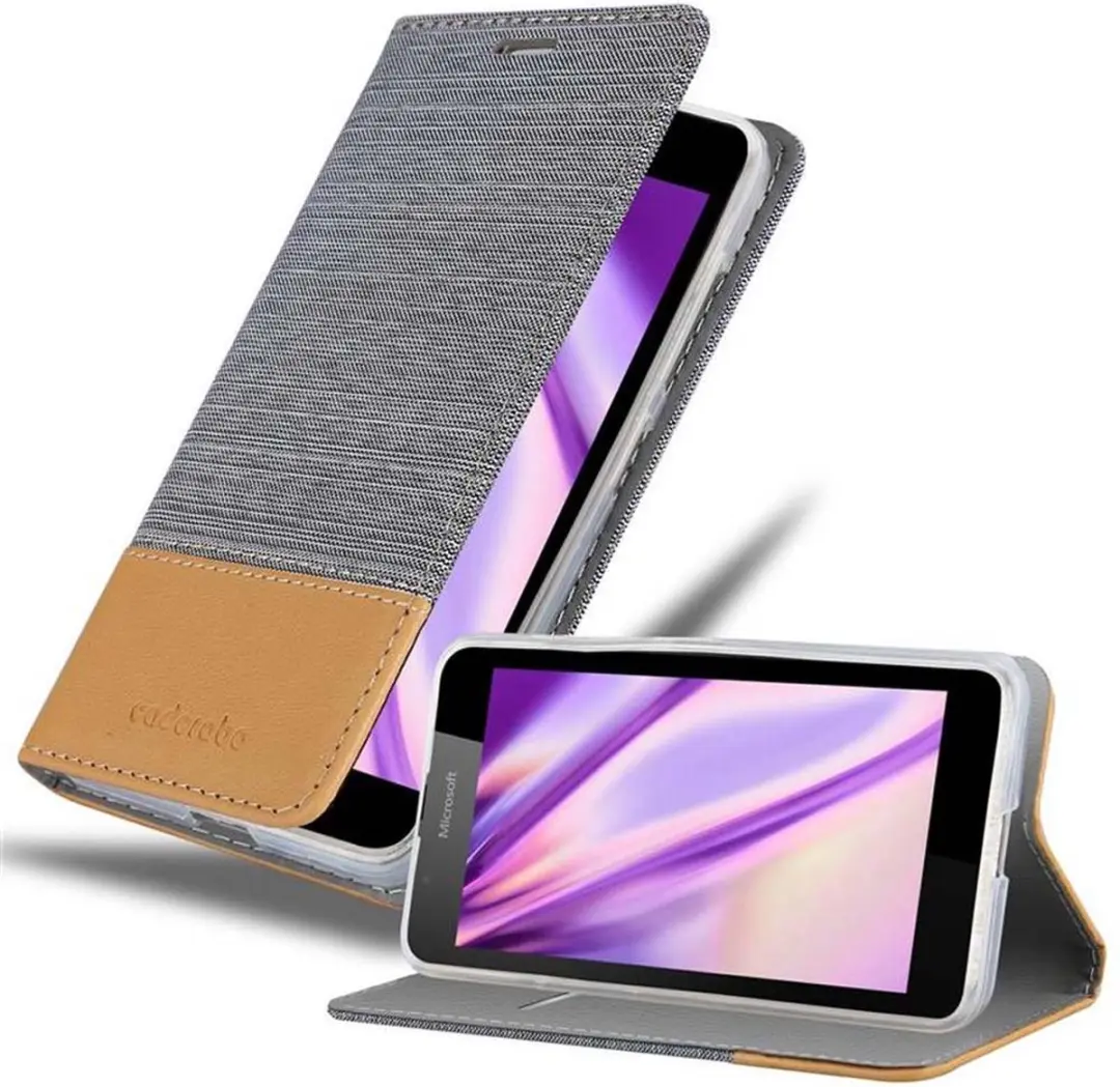 Cadorabo Hoesje geschikt voor Nokia Lumia 540 in LICHTGRIJS BRUIN