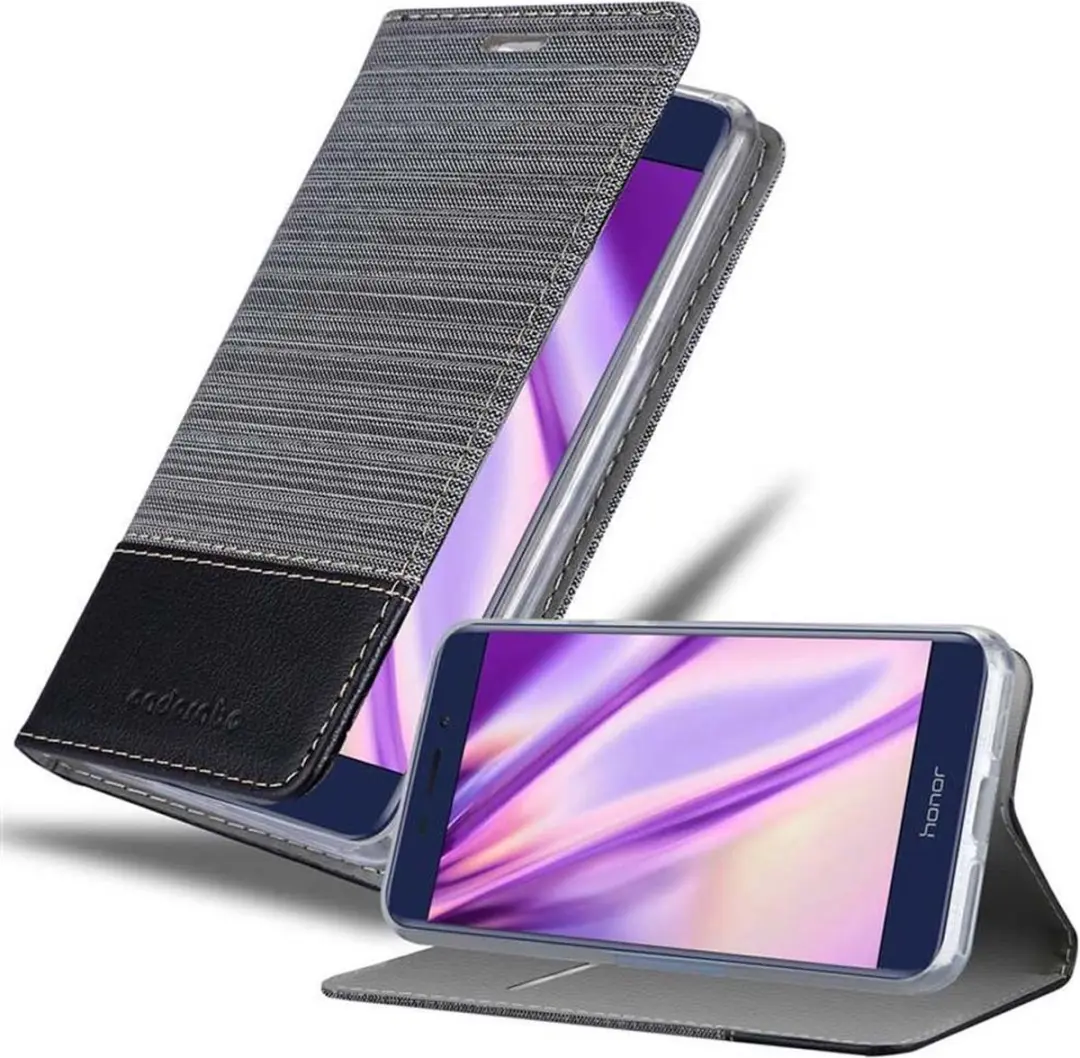 Cadorabo Hoesje geschikt voor Honor 6C PRO in GRIJS ZWART