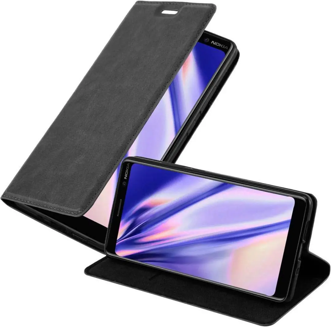 Cadorabo Hoesje geschikt voor Nokia 7 PLUS in ZWARTE NACHT