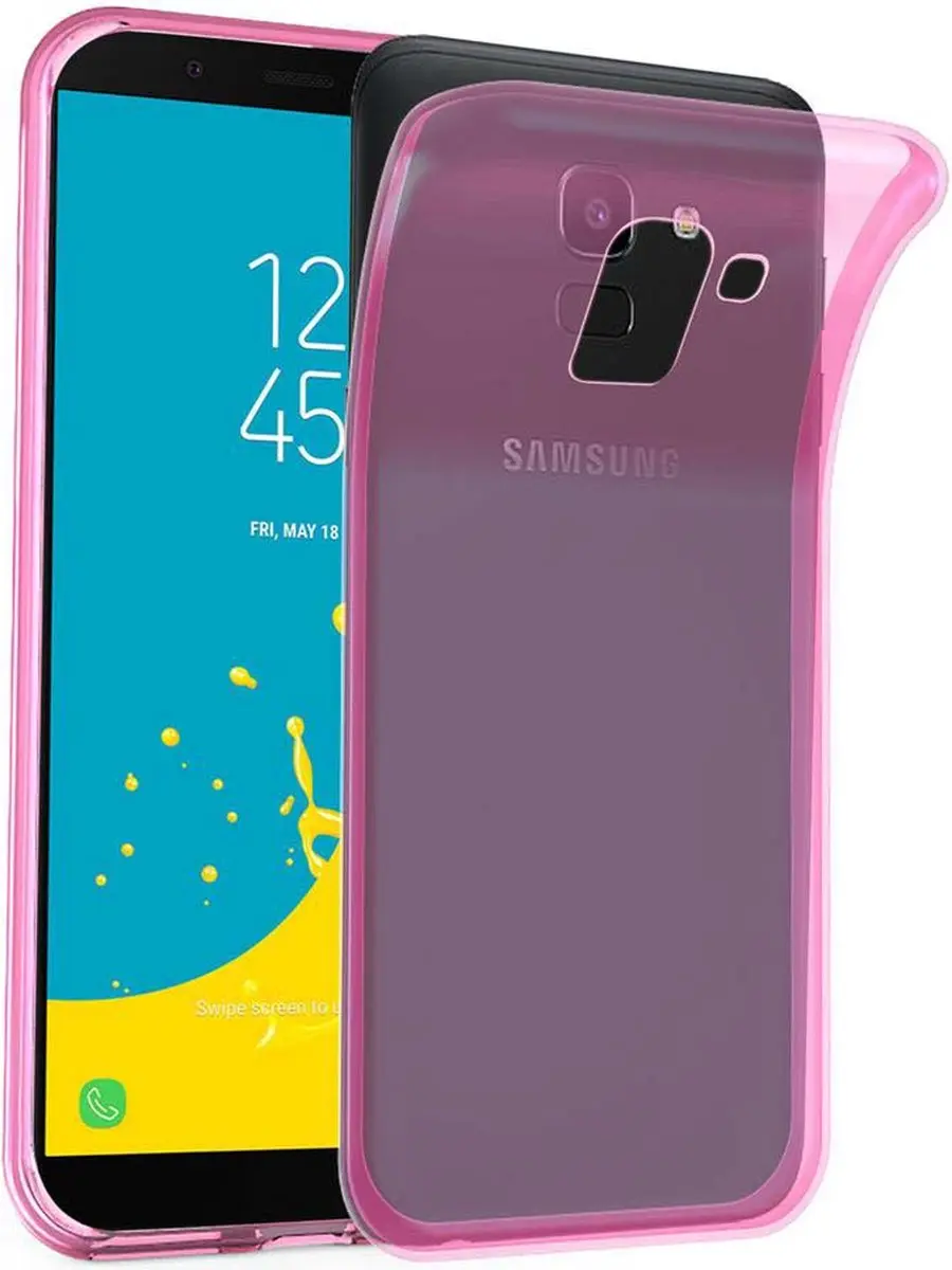 Cadorabo Hoesje geschikt voor Samsung Galaxy J6 2018 in TRANSPARANT ROZE