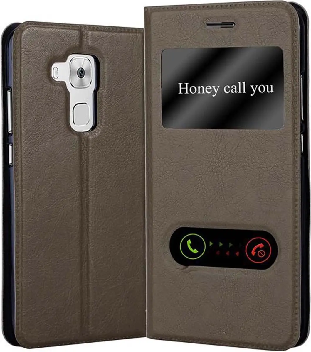 Cadorabo Hoesje geschikt voor Huawei NOVA PLUS in STEEN BRUIN