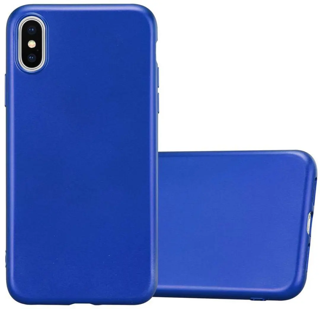 Cadorabo Hoesje geschikt voor Apple iPhone XS MAX in METAAL BLAUW