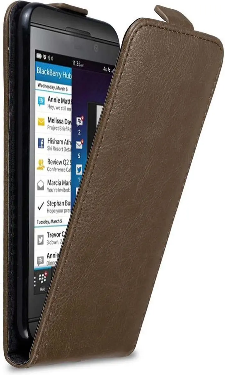 Cadorabo Hoesje geschikt voor Blackberry Z10 in KOFFIE BRUIN