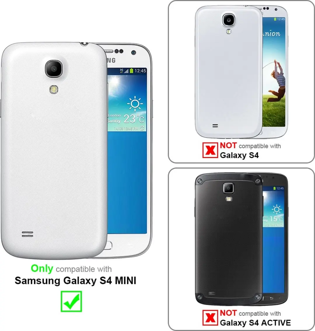 Cadorabo Hoesje geschikt voor Samsung Galaxy S4 MINI in KAVIAAR ZWART