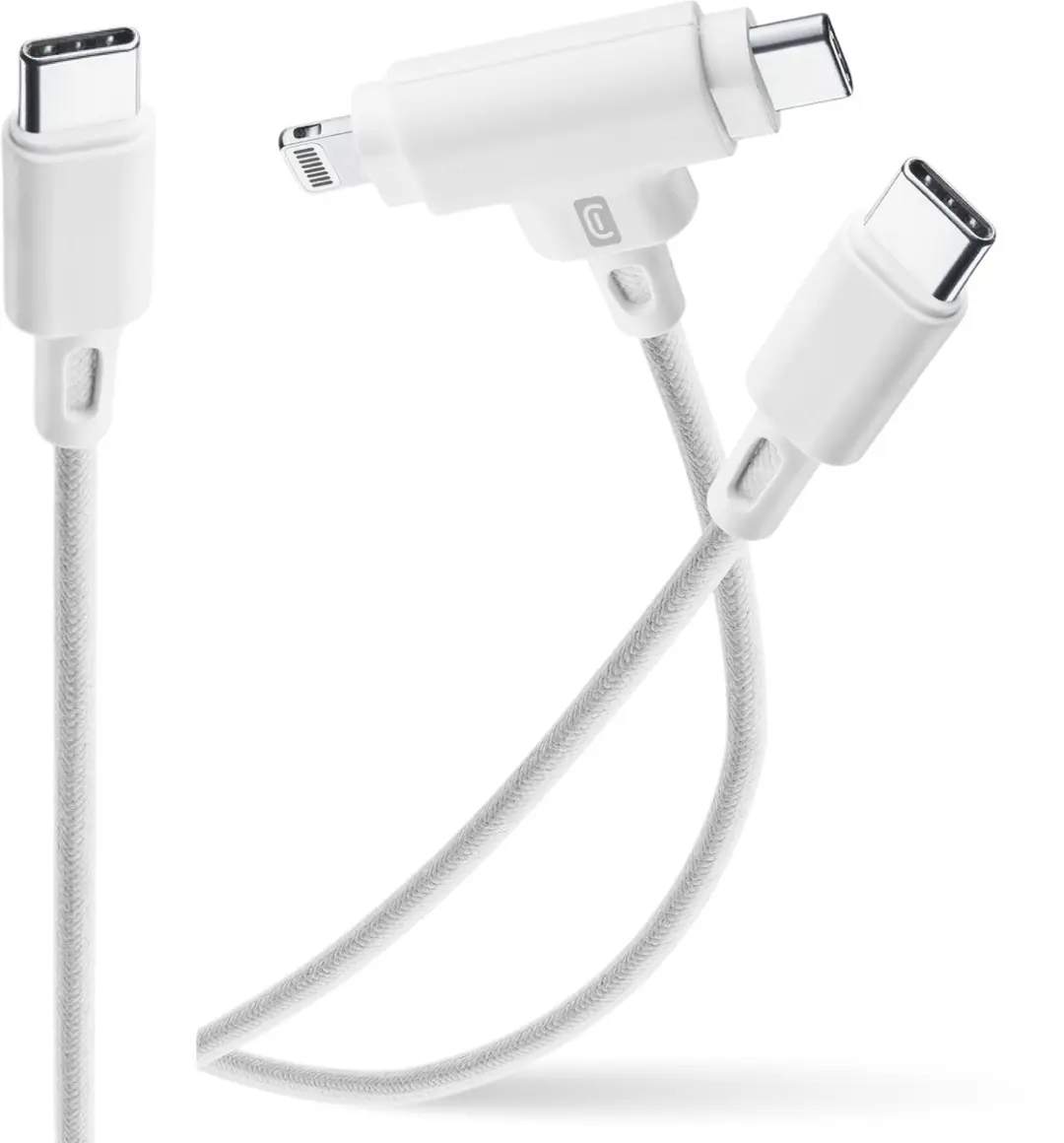 Cellularline USBDATADUALPIN1MW mobiele telefoonkabel Wit 1,5 m USB C USB C/Light