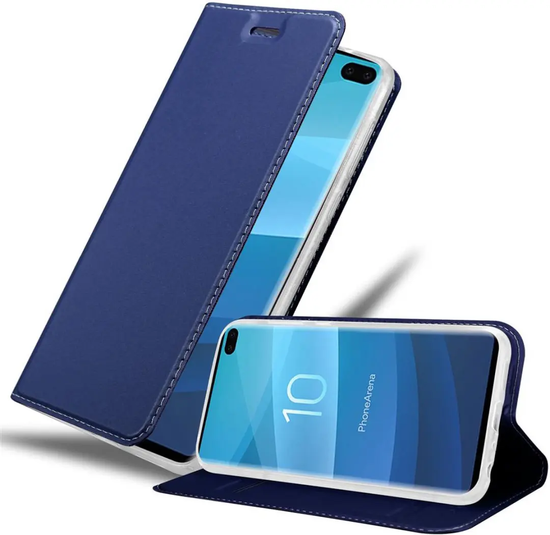 Cadorabo Hoesje geschikt voor Samsung Galaxy S10 PLUS in CLASSY DONKER BLAUW