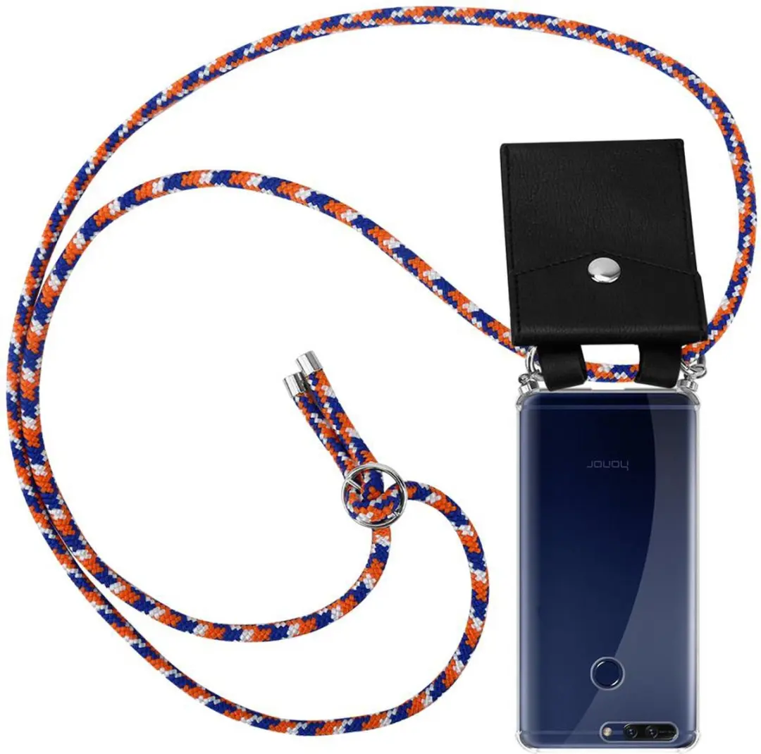 Cadorabo Hoesje geschikt voor Honor 8 PRO in ORANJE BLAUW WIT