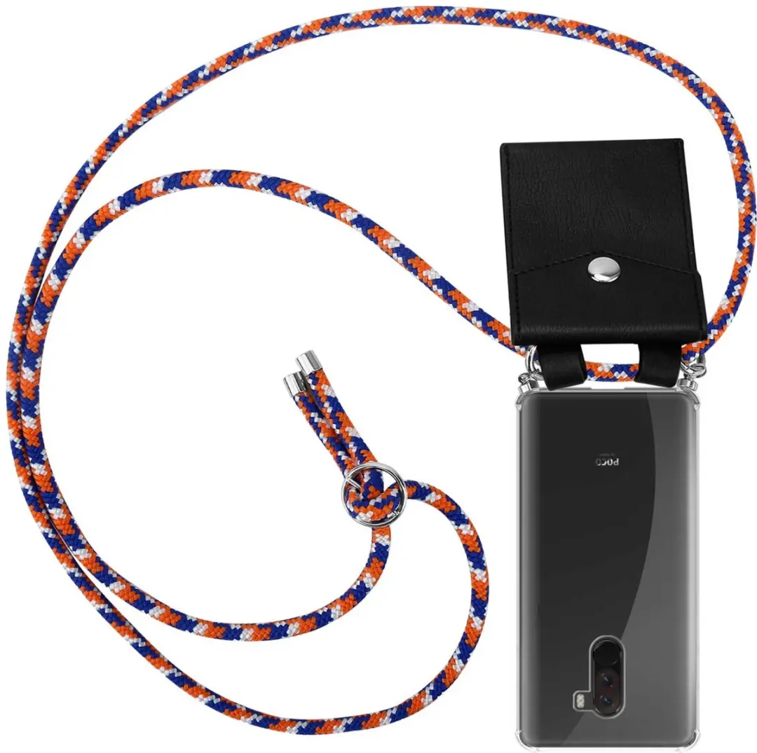 Cadorabo Hoesje geschikt voor Xiaomi Pocophone F1 in ORANJE BLAUW WIT