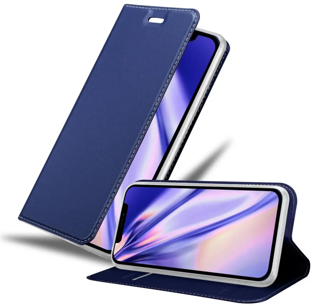Cadorabo Hoesje geschikt voor Apple iPhone 12 MINI in CLASSY DONKER BLAUW
