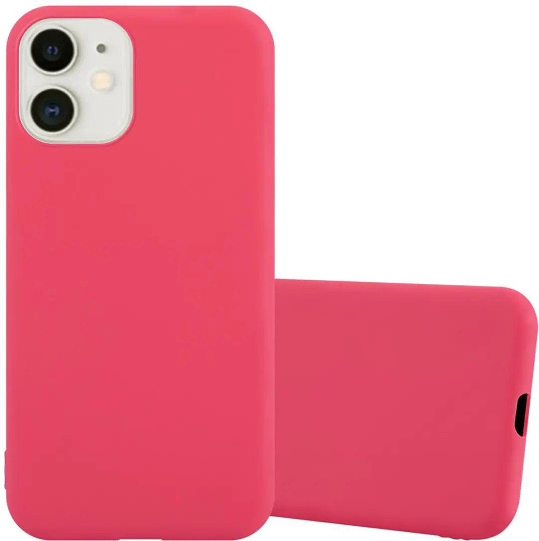 Cadorabo Hoesje geschikt voor Apple iPhone 12 MINI in CANDY ROOD