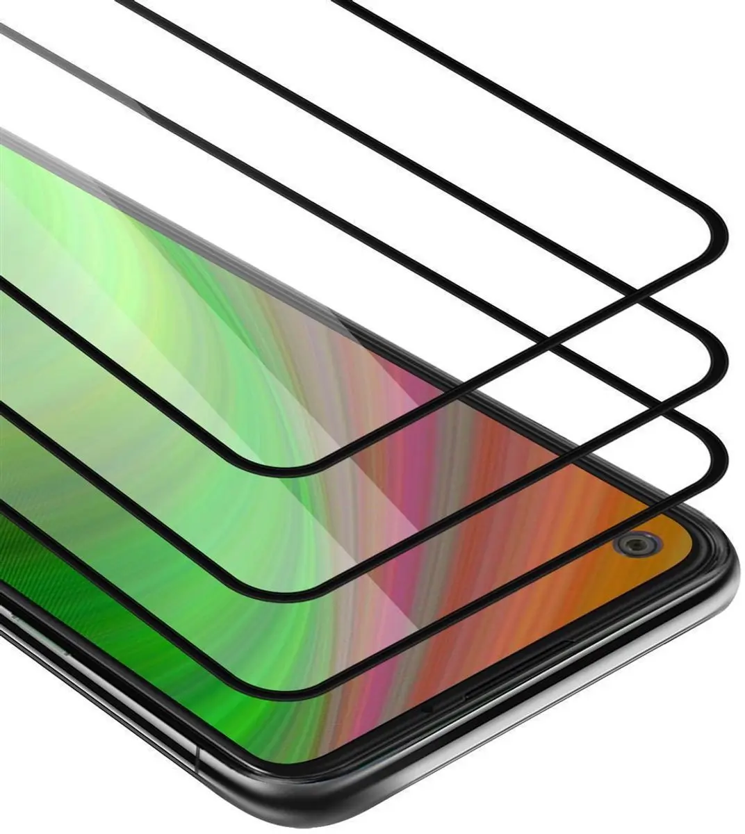 Cadorabo 3x Screenprotector geschikt voor Google PIXEL 4A 5G Volledig scherm pan