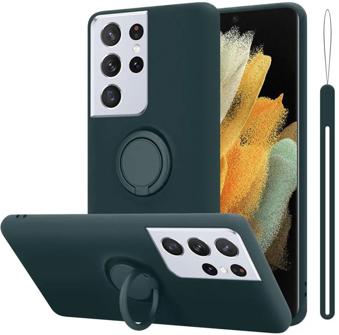 Cadorabo Hoesje geschikt voor Samsung Galaxy S21 ULTRA in LIQUID GROEN